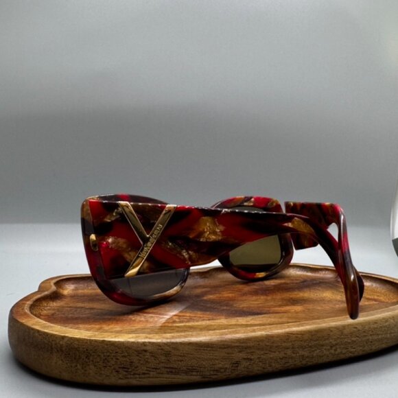 RARE Authentic YSL Yves SaintLaurent Red Gold Marble Sunglasses *For frames Only - Picture 5 of 15